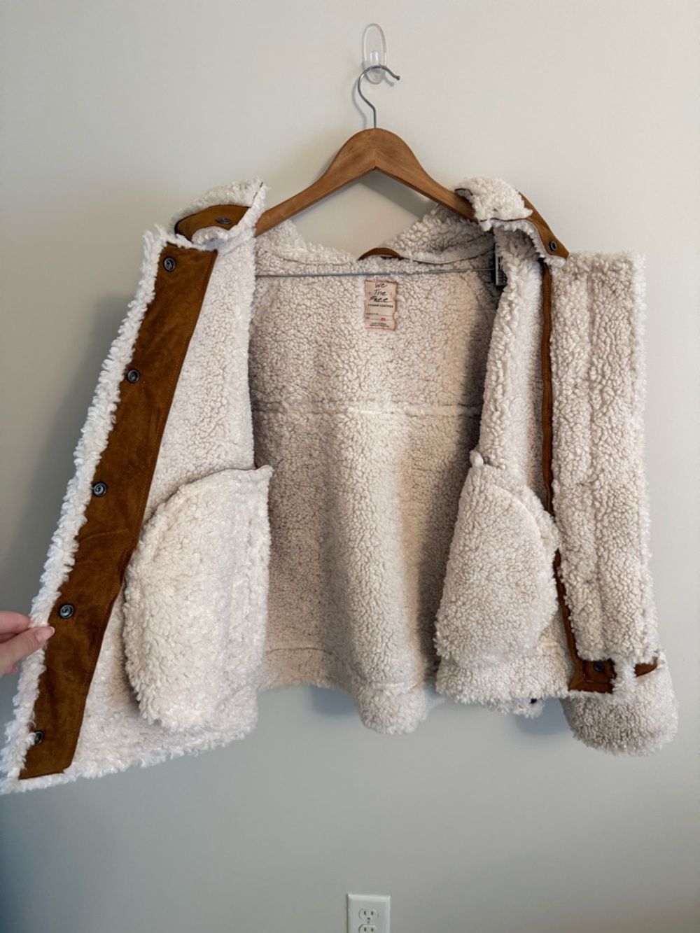 Free People Rust Brown Sherpa-Trim Hooded Jacket - Picture 7 of 12
